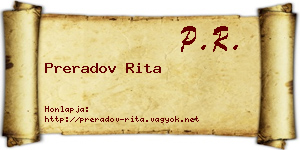 Preradov Rita névjegykártya