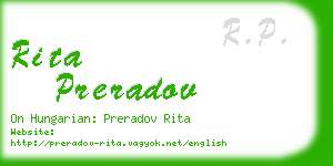 rita preradov business card